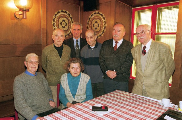 (od leve proti desni) Franc Miklavčič, Ignac Gregorač, Alenka Gerlovič, Tone Premk, Albin Vengust, dr. Branko Vesel, Baldomir Bizjak