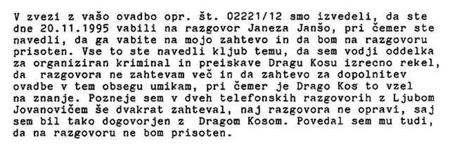 Zahteva tožilca Damjana Gantarja, da naj kriminalisti ne zaslišijo Janeza Janše.