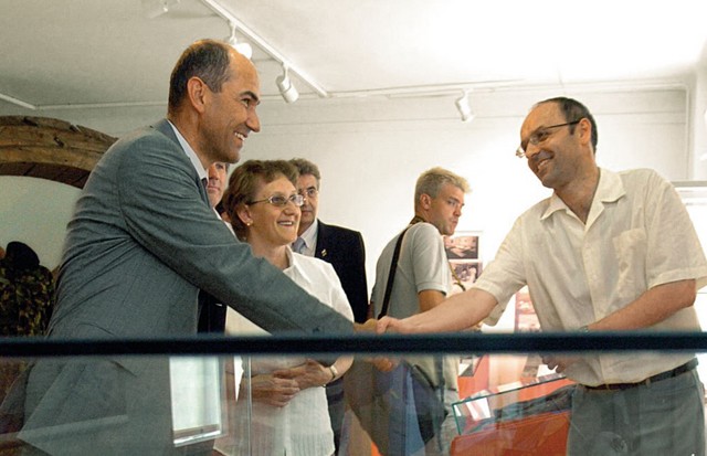 Premier Janša in glavni urednik Večera Tomaž Ranc
