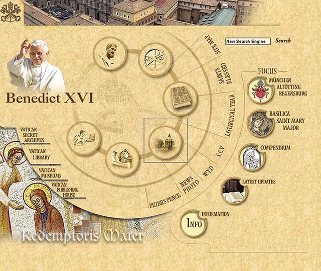 Uvodna angleška stran www.vatican.va