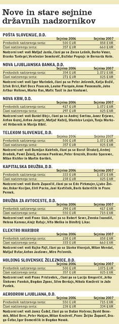 Nove in stare sejnine državnih nadzornikov