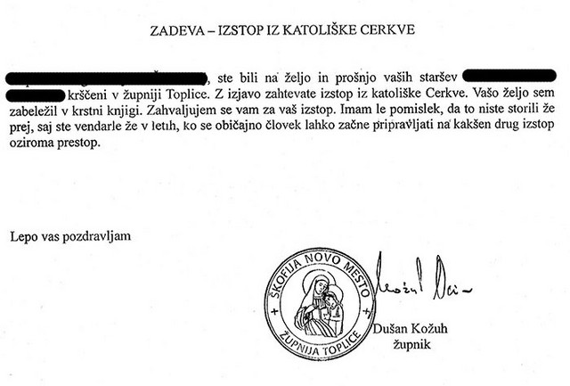 Obvestilo župnijskega urada