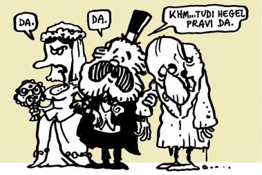 [02] Še preden pa se poroči z Jenny, se poroči z velikim filozofom G.W.F. Heglom, ki je tedaj že mrtev, toda njegova ideja, da je pruska država zadnja stopnja v razvoju človeškega duha, še vedno razveseljuje Berlin.
