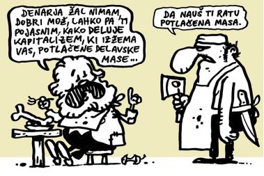 [05] Toda Marxovi se kopljejo v vse hujši bedi: denarja ni, stalno so zadolženi, imetje stalno zastavljajo, na vrata jim stalno trkajo upniki, mesarji, mlekarji, peki in apotekarji se obračajo stran, otroci so stalno bolni in lačni. In stalno se selijo.