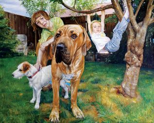 Jurij Kalan: Drevo, 2007, olje na platnu,120x150cm