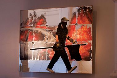 Aleksij Kobal: Genova, 2001, mešana tehnika, 170x140cm
