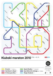 Metro linija po klubih - plakat za letošnji Klubski maraton oblikovalca Ajdina Bašića.