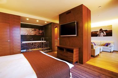 Hotel Balnea ima 116 ležišč v 62 sobah in suitah. Suite imajo dnevni prostor opremljen s kaminom, v spalnici pa masažno kad z razgledom na okoliško gričevje.