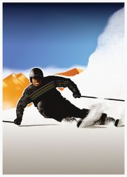 Ilustracija za promocijski material za Elanovo blagovno znamko smuči St. Moritz (2008). 