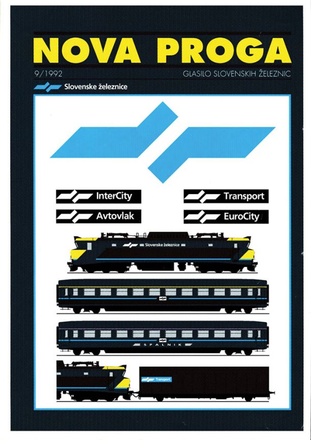 Celostna grafična podoba Slovenskih Železnic, 1992-1994, oblikovalec Nino Kovačević 