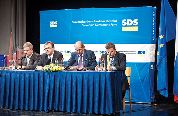 Janez Janša na javni tribuni SDS v Domžalah Gregorju Virantu: &raquo;Et tu, Brute?&laquo;