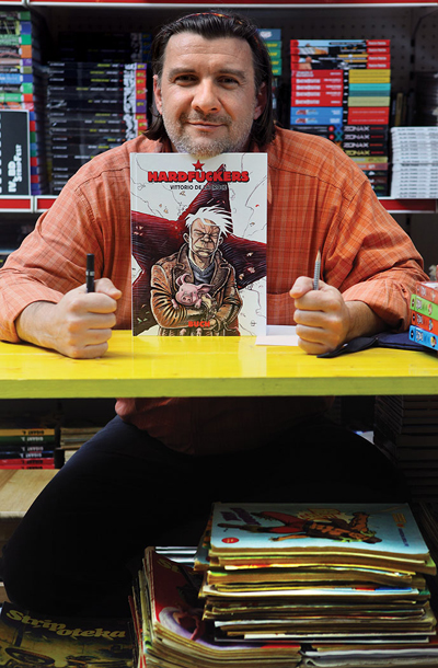 Soavtor Vittorio de la Croce alias Zoran Smiljanić, predstavitev ponatisa kultnega stripa Hardfuckers, koscenarist Marijan Pušavec, Strip.art.nica Buch, LJ | Borut Krajnc